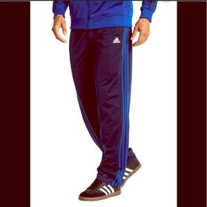 NWT Adidas 3 stripe track pants blue